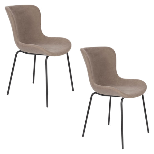 Housecraft Living Junzo Rib Eetkamerstoelen Grijs - Set van 2 - vtwonen shop