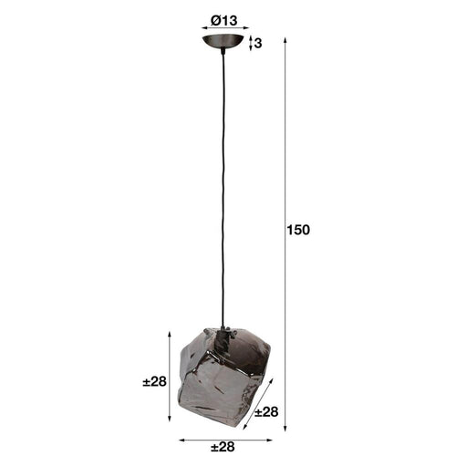 Giga Meubel Hanglamp Rock - Chrome - 1-Lichts - 25x25x150cm - vtwonen shop