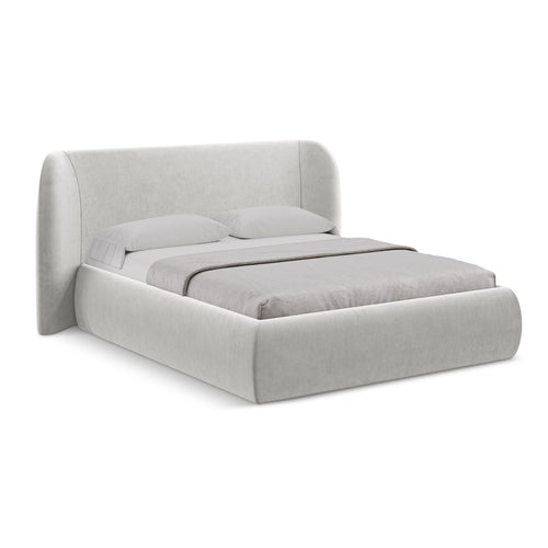 LaMiaSofa Bed met opbergruimte Trieste - velours - zilver - 210x215x110