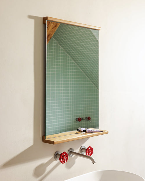 noo.ma Lun wandspiegel 75 x 50 cm, massief eiken