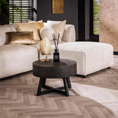 Giga Meubel Salontafel Bulky Ferro Low - Zwart/Brons Metaal - Ø60x40cm - vtwonen shop