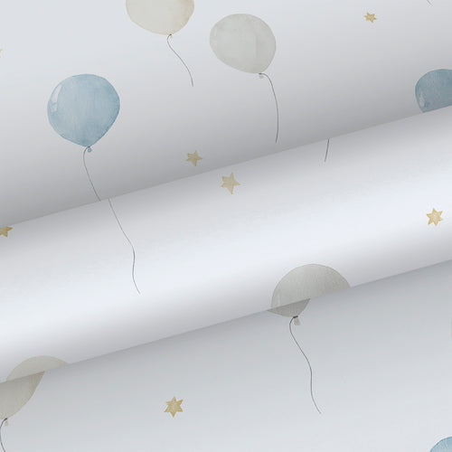 Sanders & Sanders behang luchtballon blauw, beige en wit - 53 cm x 10.05 m - 640635