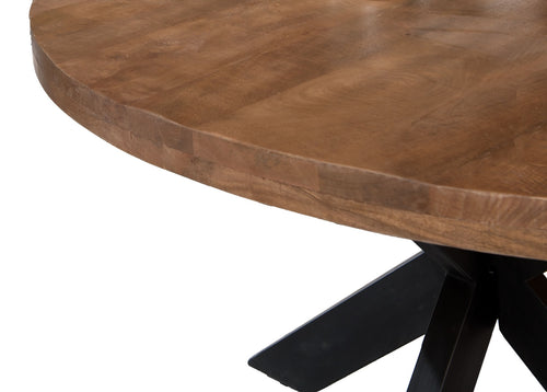 Brix eetkamertafel - 130 cm - mangohout - bruin - vtwonen shop