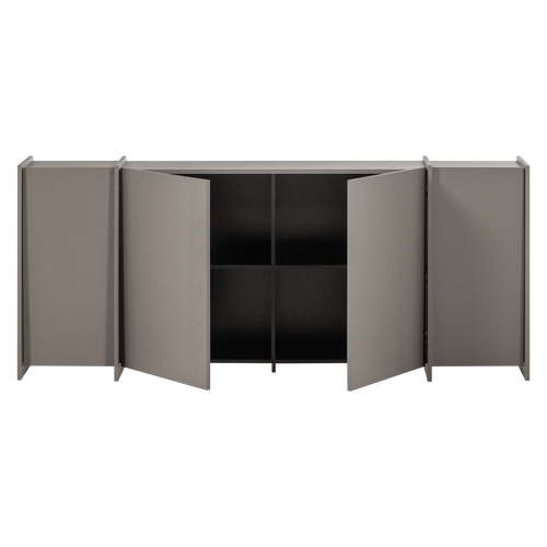WOOOD dressoir 200 cm Brock - Essen Fineer - Warmgrijs - 85x200x44