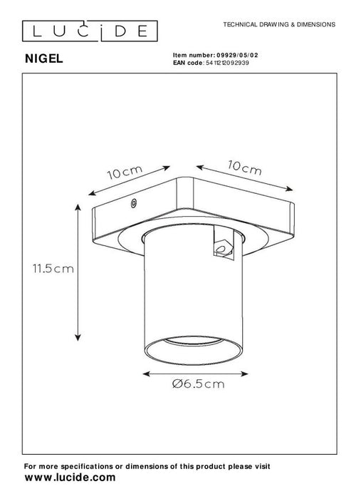 Lucide plafondspot NIGEL - 1xGU10 - Mat Goud / Messing - vtwonen shop