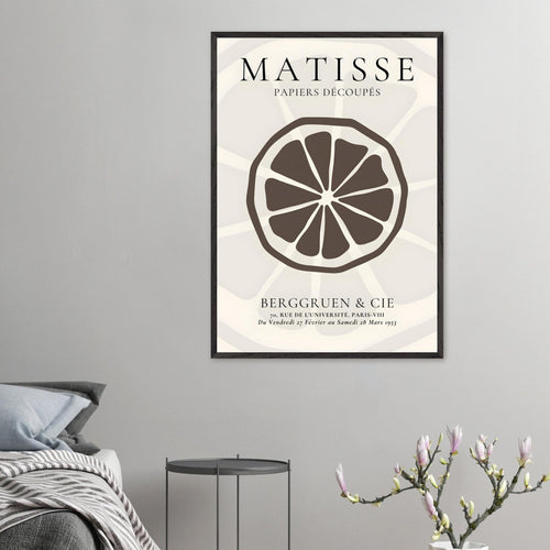 Artfulprints Poster Matisse – Slice of an orange   - 50x70 cm - Grijs