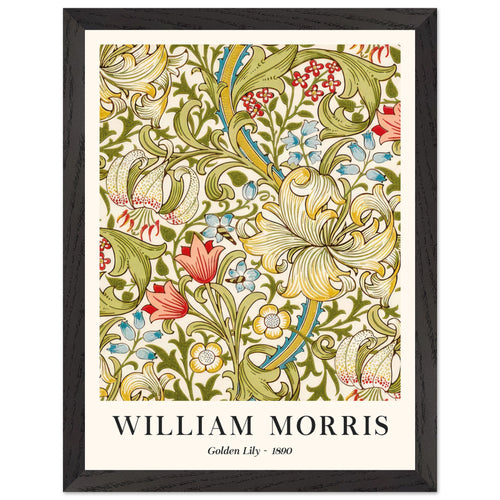 Artfulprints Poster met Lijst William Morris - Golden lilly 1890   - 30x40 cm - Groen