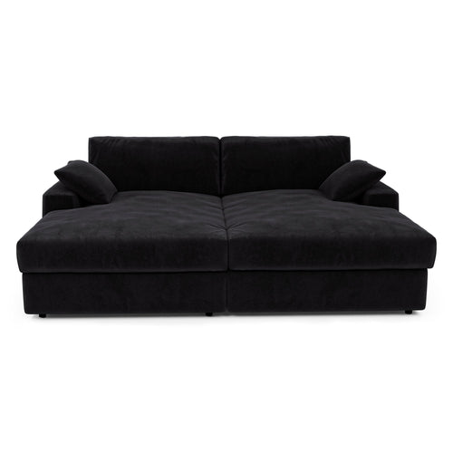 Premium Interiors - Sofa PLUM - fluweel zwart 260cm