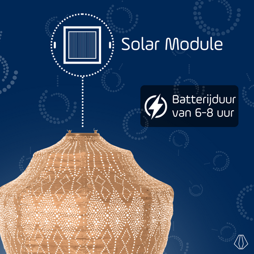 Lumiz solar lampion funale crownn - 40 cm - abrikoos