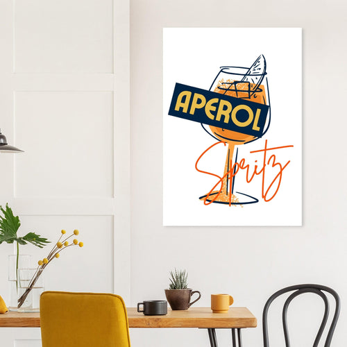 Artfulprints Poster Aperol Spritz - Sketch   - A4 21x29.7 cm - Oranje