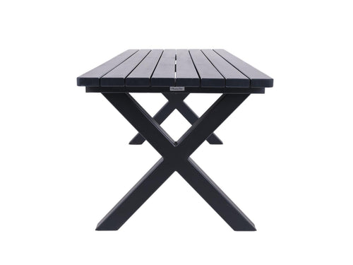 MaximaVida tuintafel Riga 200 x 90 cm blackwash - X-poot onderstel New York - vtwonen shop