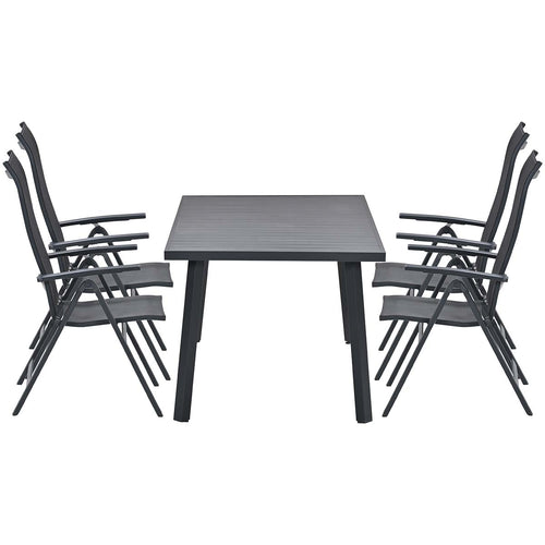 Garden Impressions Osaka verstelbare stoelen 4 stuks + Terni tafel