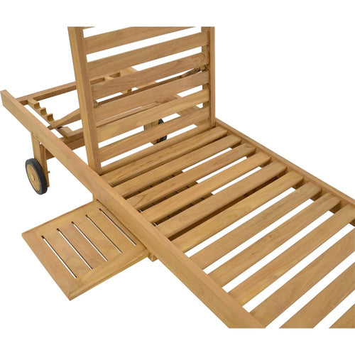 Lesli Living ligbed teak - zwart - 200x65x37cm
