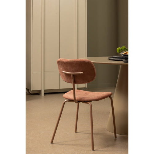 WOOOD eetkamerstoelen Link - Polyester - Roze - Set van 2 - vtwonen shop