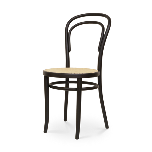 Fameg Vienna Thonet No.14 Houten Bistrostoel Zwart - Rotan Zitting - vtwonen shop