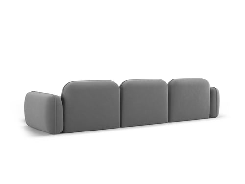 Cosmopolitan Design Modulaire hoekbank rechts Sydney 4-zits, flueel, lichtgrijs - 165x320x70cm