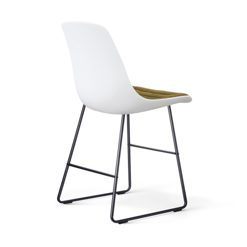 Nolon Nino-Liv barkruk wit met mosgroen zitkussen - zwart onderstel - 65 cm