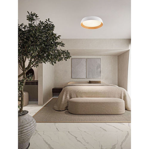 Nova Luce SIGI Inbouw plafondlamp zandwit, hout, Triac dimbaar, LED 50W 4201lm 3000K