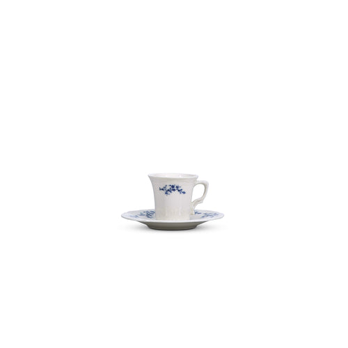 Bonbistro - Mokkakop 11cl blue flower Retro - Set van 6