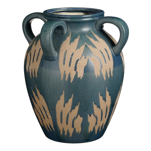 Mica Decorations Caldo Vaas - L28 x B28 x H36 cm - Keramiek - Donkerblauw