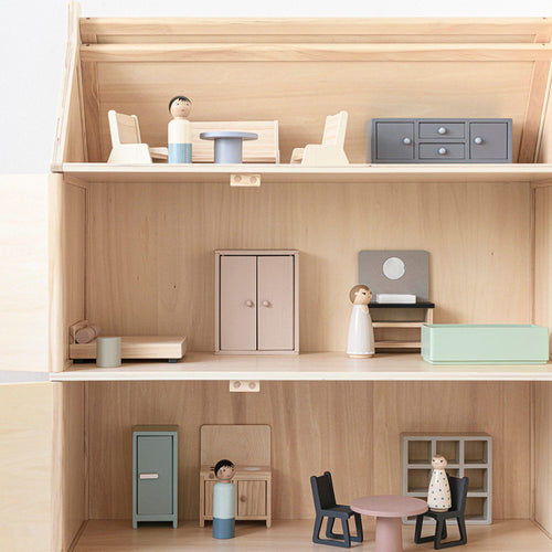 Petite Amélie Retro houten poppenhuis meubels