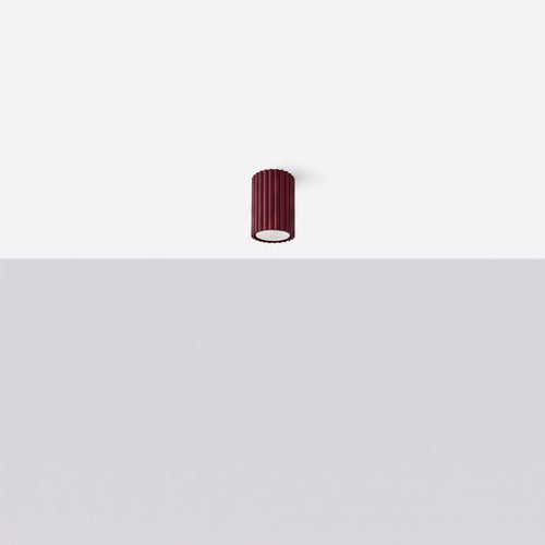 Sollux Lighting Plafondlamp KARBON 10 bordeaux - 6,5x6,5x10cm