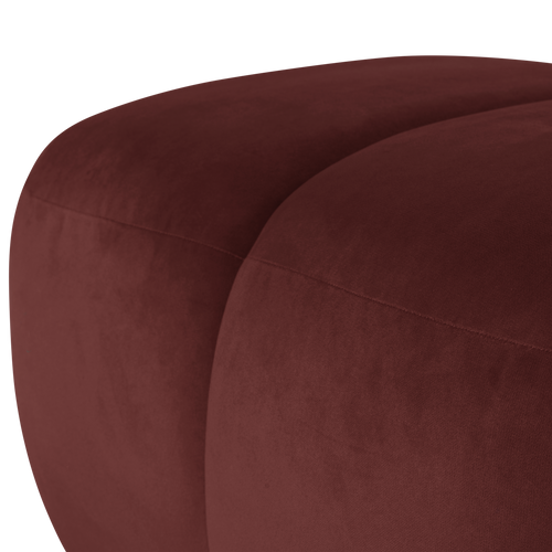WOOOD poef Mojo - Velvet - Kastanjebruin - 45x84x64
