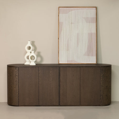 DÉJA Living Dressoir Laurel - Eikenhout - Donkerbruin - 215cm