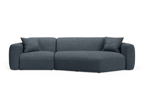 Cosmopolitan Design Modulaire hoekbank rechts Strino 3-zits, structurele stof donkerblauw - 136x308x78cm