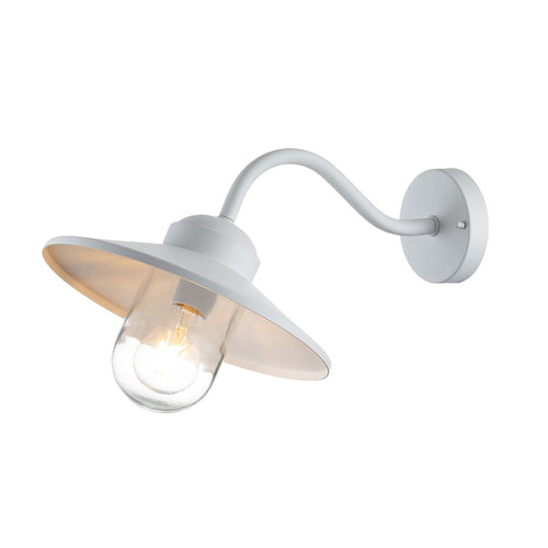 Elstead Klampenborg Buiten Dome Wandlamp Wit, IP44
