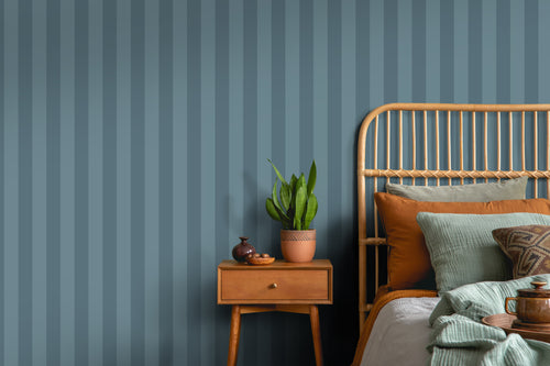 Sanders & Sanders behang strepen blauw - 50 x 900 cm - 935392
