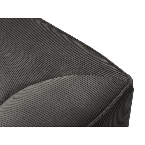 Cosmopolitan Design - Modulaire hoekbank rechts Siena 3-zits, ribfluwelen donkergrijs - 180x186x69cm