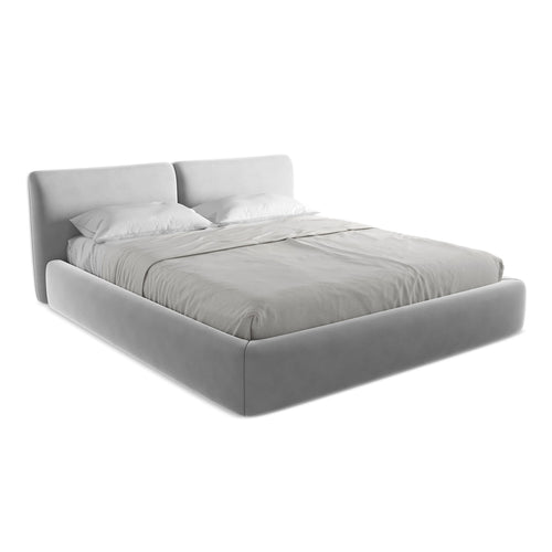 LaMiaSofa Bed met opbergruimte Milano - velours - grijs - 200x228x82