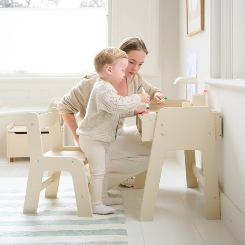 Petite Amélie Kinderbureau en stoel Lune beige - MDF - beige