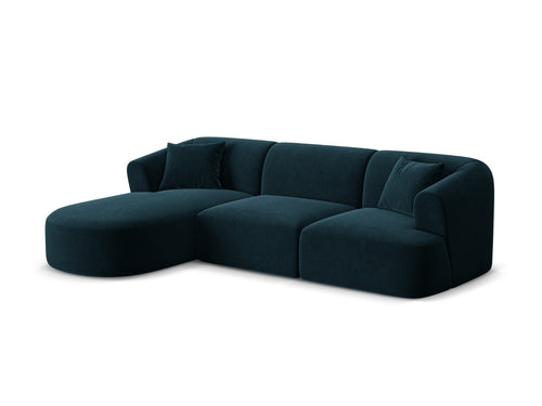 Cosmopolitan Design Modulaire hoekbank links Campi 4-zits, flueel diepe olie - 156x256x70cm