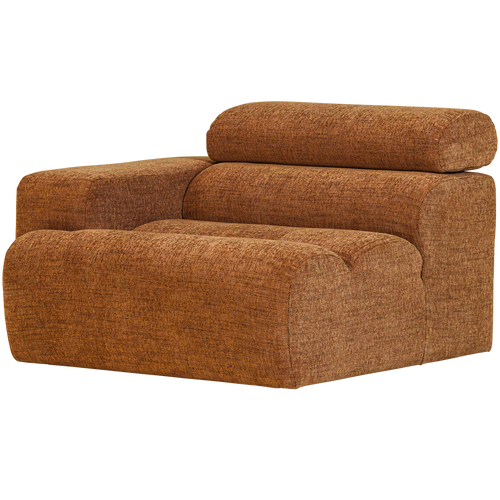 WOOOD 1-zits element bank arm links Novi - Polyester - Oranje Melange - 86x109x113 - vtwonen shop