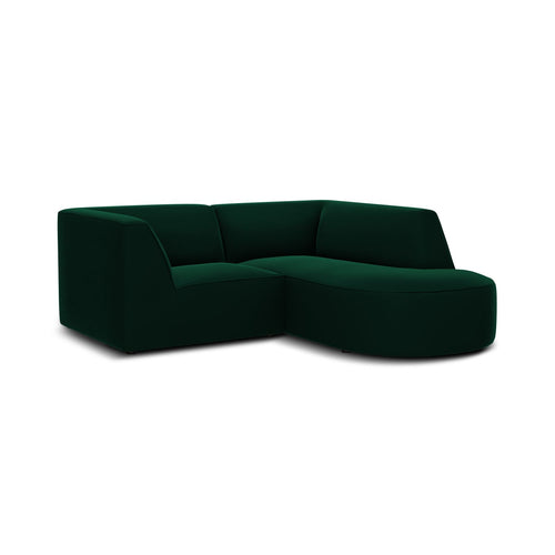 Cosmopolitan Design - Modulaire hoekbank rechts Siena 3-zits, flueel flessengroen - 180x186x69cm