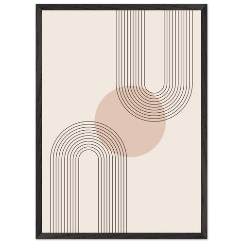 Artfulprints Poster met Lijst Boho – Neutral curves   - 50x70 cm - Grijs