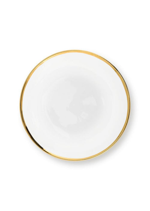 vtwonen Borden - Set van 2 - Wit/Goud - Porselein - Ø 25.5cm - vtwonen shop