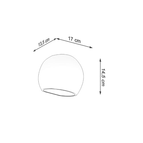 Sollux Lighting Gelakte wandlamp GLOBE wit glans - 17x13,5x14,5cm