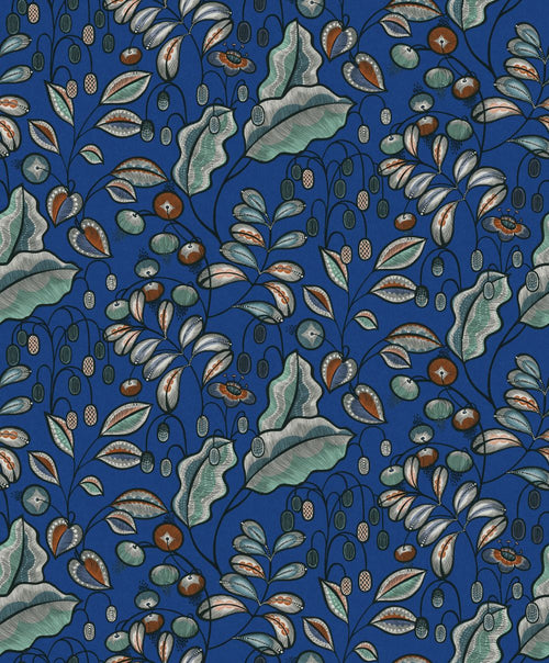 Masureel behang bladeren blauw - 53 cm x 10.05 m - 631885 - vtwonen shop