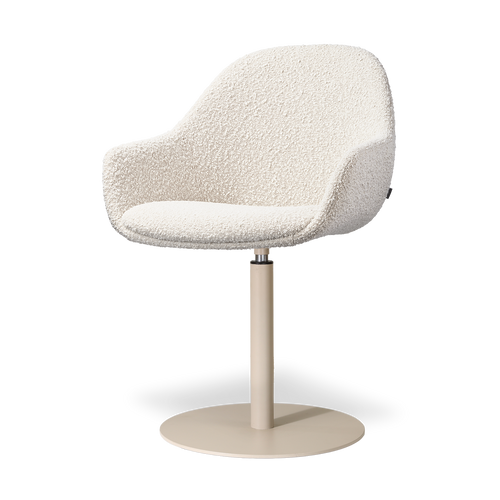 Nolon Niva-Mae tulp eetkamerstoel bouclé beige - beige onderstel