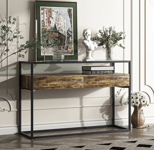 Furnilux Sidetable met lades Echo - glas - 120x40x80 - 120x40x80cm