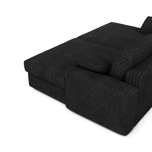 Premium Interiors - Sofa PLUM - xxl ribfluweel zwart 260cm