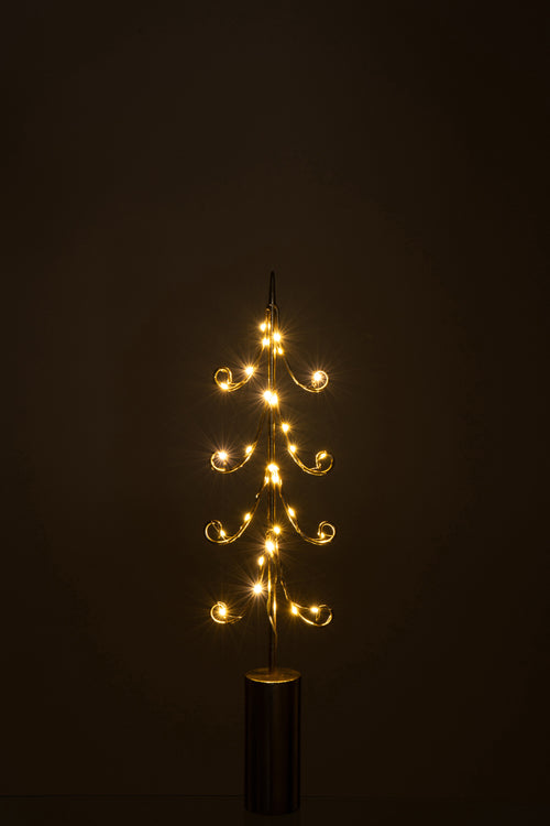 J-Line decoratie Boom - ijzer - goud - medium - LED lichtjes - vtwonen shop