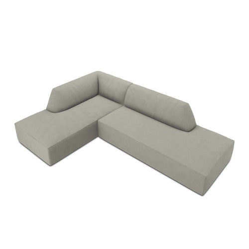 Cosmopolitan Design - Modulaire hoekbank links Siena 4-zits, ribfluwelen lichtgrijs - 180x273x69cm
