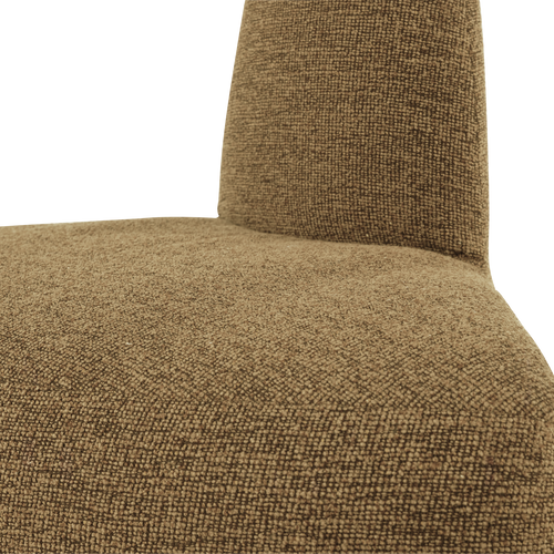WOOOD eetbank hoek rond rugleuning Mojo Base - Bouclé - G.bruin - 83x76x76