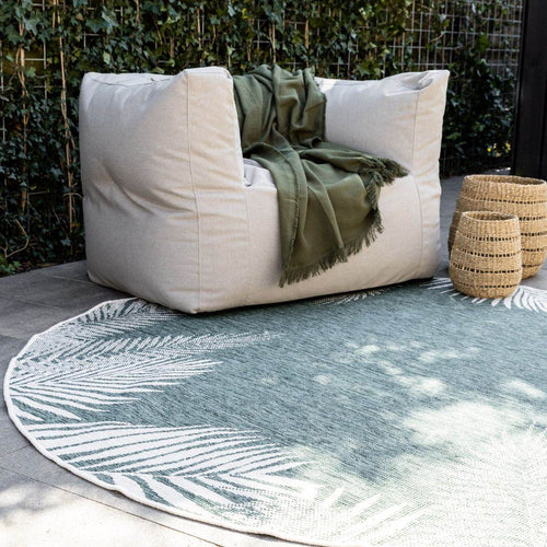 Rond Buitenkleed Leaf - Groen - dubbelzijdig - EVA Interior - 240 x 240 cm - vtwonen shop