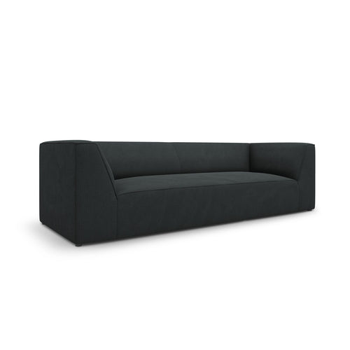 Cosmopolitan Design - Bank Siena 3-zits, ribfluwelen zwart - 92x232x69cm
