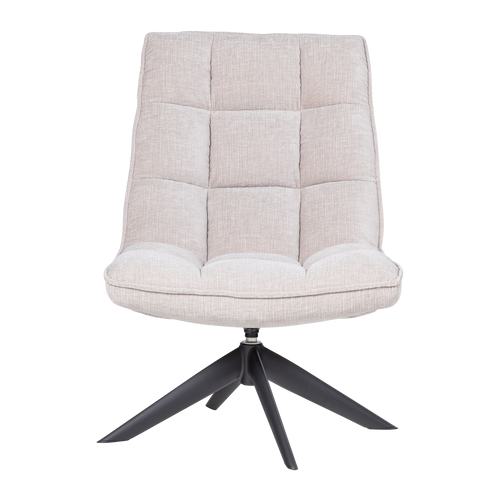 WOOOD draaifauteuil Jouke - Chenille Structuur - Naturel - 97x70x85